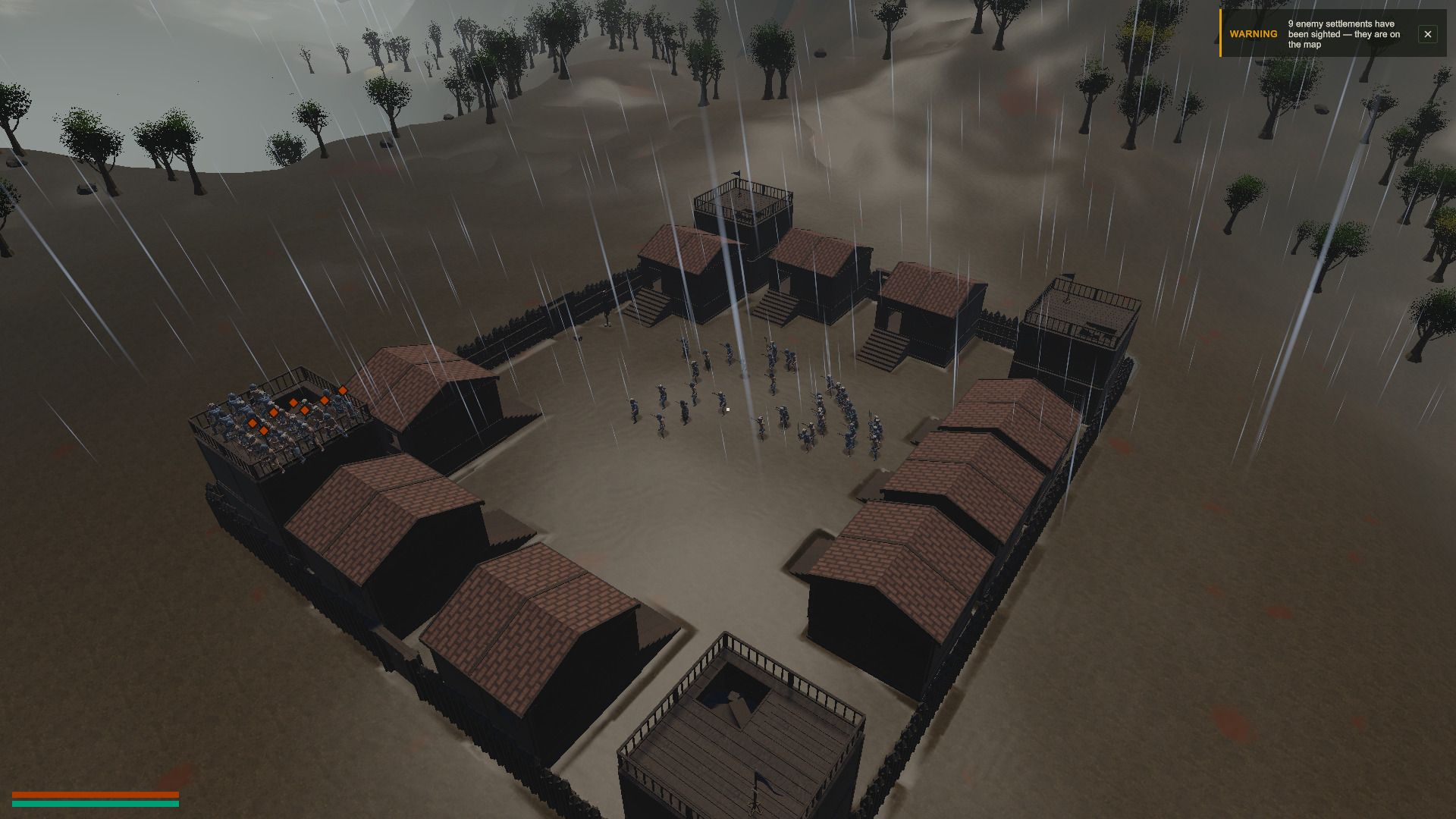 The largest raider settlement, a sprawling walled compound of many halls and towers with a massed garrison in the central yard